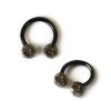 Black Steel - Circular Barbell - Design Balls - silver