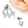 Steel - Ear Stud - Crystal - Triple