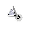 Steel - Ear Stud - Triangle - Crystal