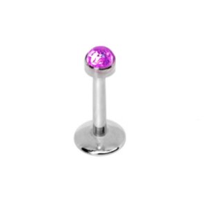 Stahl - Labret - Opal - Innengewinde - Pink