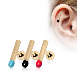 Gold Steel - Ear Stud - Matchstick