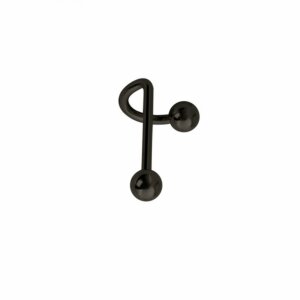 Black Steel - Barbell - Spiral Design - 1,6 x 16 x 6+6 mm