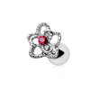 Stahl - Ohrstecker - Blume - Kristall
