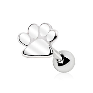 Steel - Ear Stud - Puppy Paw