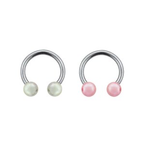 Steel - CBR Horseshoe - Pearls Pink