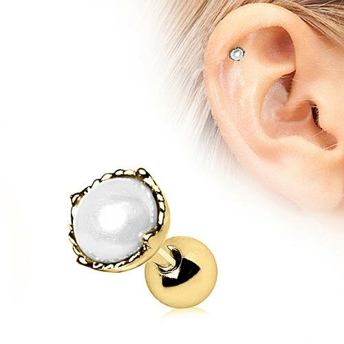 Gold Steel - Ohrstecker - Perle