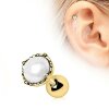 Gold Steel - Ohrstecker - Perle