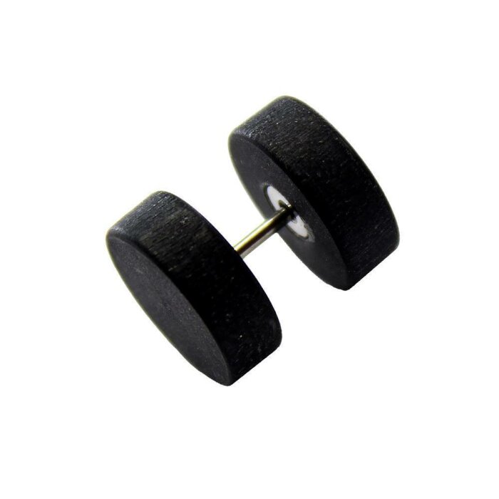 Holz - Fake Plug - Schwarz matt - Ahorn