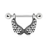 Steel - Nipple Shield - Angel Wings - Crystal