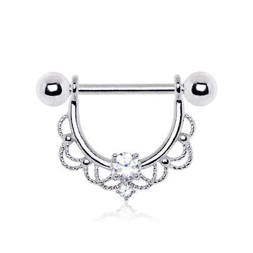 Stahl - Nipple Shield - filigranes Ornament