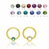 Gold Steel - BCR ball closure ring with Flatball - crystal - 1,2 mm