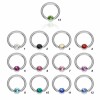 Steel - BCR ball closure ring - crystal - 1,6 mm