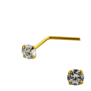 Ouro - Brinco de nariz - Cristal - 10 quilates