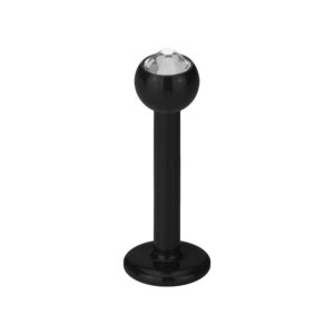 Steel - Mini-Labret - Black - 1,2 mm -  SWARVOSKI crystal...