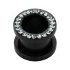 Steel - Flesh Tunnel - Black - with SWAROVSKI crystals - Supernova Concept