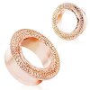 Rosegold Steel - Flesh Tunnel - Verzierung - flared - ohne Gewinde