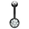 Stahl - Banane - schwarz - Doppelkristall - SWAROVSKI - Supernova Concept