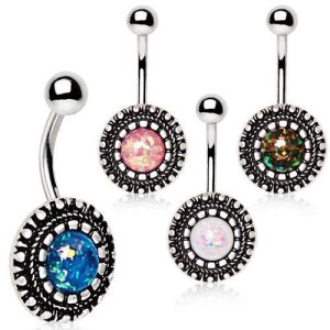 Stahl - Banane - Relief - Opalit Grün