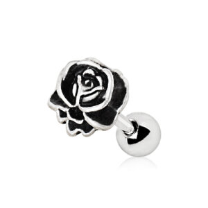 Steel - Barbell - Tragus - Rose