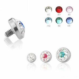 Titanium - Dermal Anchor  - crystal - bicolour - 1,2 mm