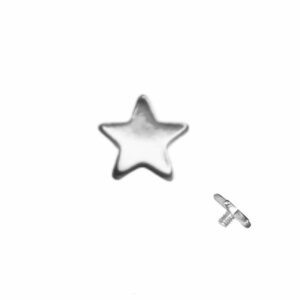 Titanium - Dermal Anchor Flat-Disc - Star - 1,2 mm