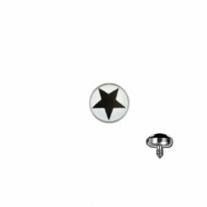 Titan - Dermal Anchor Flat-Disc - Schwarzer Stern - 1,2 mm