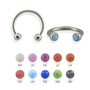 Steel - Circular Barbell - Opal setted