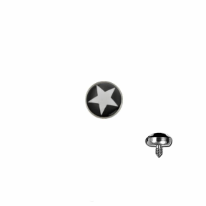 Titan - Dermal Anchor Flat-Disc - Weißer Stern - 1,2 mm
