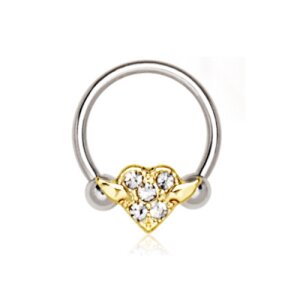 Steel - BCR ball closure ring - Crystal Heart