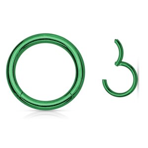 Green Steel  - Segment Clicker Ring 1,2 mm 10 mm