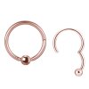 Rosegold Steel - BCR ball closure ring - hinged