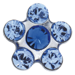 Steel - stud earrings - flower - Sapphire - Studex System 75