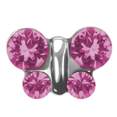 Stahl - Ohrstecker - Schmetterling - Rosé - Studex System 75