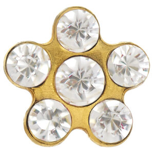 Studex System 75 - Gold Steel - Studs - Flower - Clear