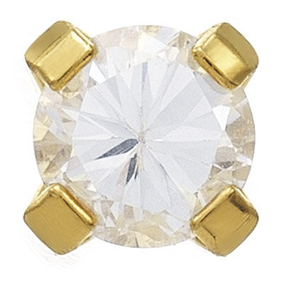 14 Karat Gold - Ohrstecker - Cubic Zirkonia - 3mm -...