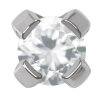 Studex System 75 - 14 carat gold white rhodium-plated - ear studs - cubic zirconia - 2mm