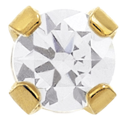14 Karat Gold - Ohrstecker - Cubic Zirkonia - kurzer Pin...