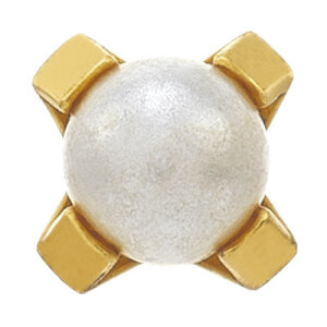 Studex System 75 - 14 carat gold - stud earrings - pearl