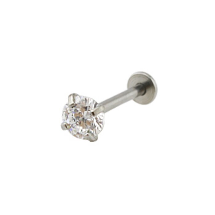Stahl - Labret - Kristall - rund - Innengewinde