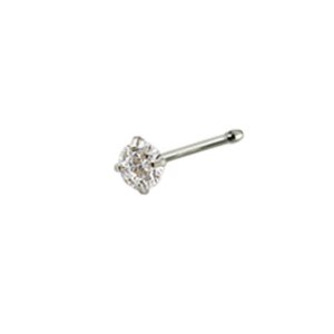 Steel - Nose Pin - Crystal - Round