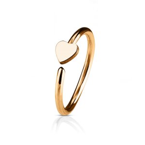 Stahl - Nasenring - Herz Rosegold