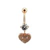 Rosegold Steel - Banana - Heart - Crystal