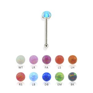 Steel - Nose Stud - Opal - Prong setted