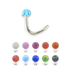 Steel - Nose Spiral - Opal - Prong setted