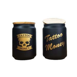 Tattoo Spardose schwarz/gold