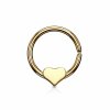 Stahl - Septum - Herz - biegbar Gold