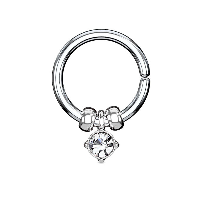 Stahl - Septum - Kristallanhänger - biegbar