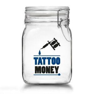 Tattoo Money Box - image Black/Pink