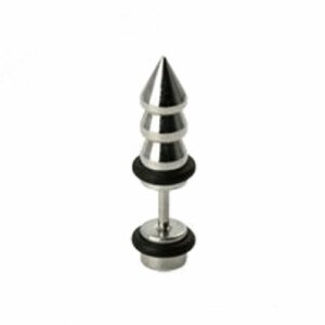 Steel - Fake Plug - cone thin - spiral - with rubber