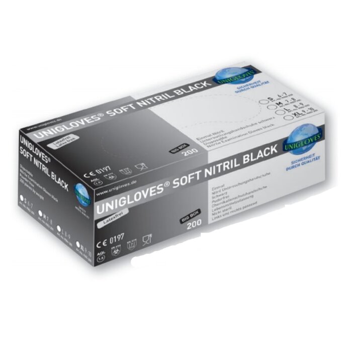 Nitril - Gloves - black - 200 pcs - BIG BOX - Unigloves...
